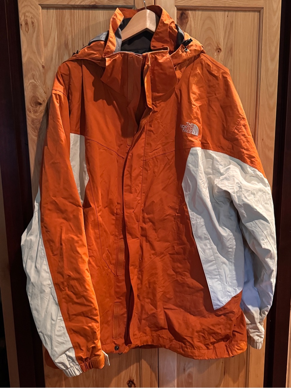 The North Face Orange and White Men's Shell Jacket